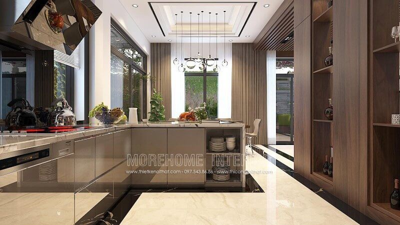Nếu bạn thích sự đơn giản và hiện đại, mẫu tủ bếp kiểu dáng chữ L sẽ là một lựa chọn tuyệt vời.